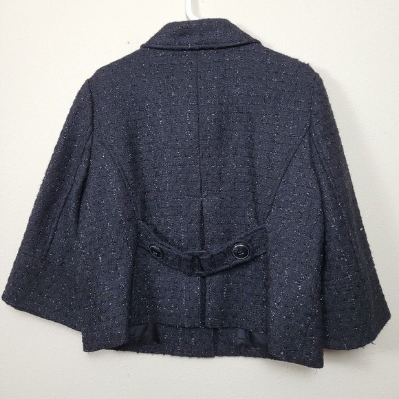 Style & Co. Womens Black 3/4 Sleeve Collared Button Front Blazer Sz 14 - Picture 2 of 9